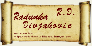 Radunka Divjaković vizit kartica